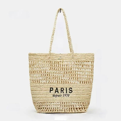 Handwoven Straw Summer Shoulder Bag for Women – Spacious Hollow Out Design, Perfect for Summer Beach Vacations & Casual Outings