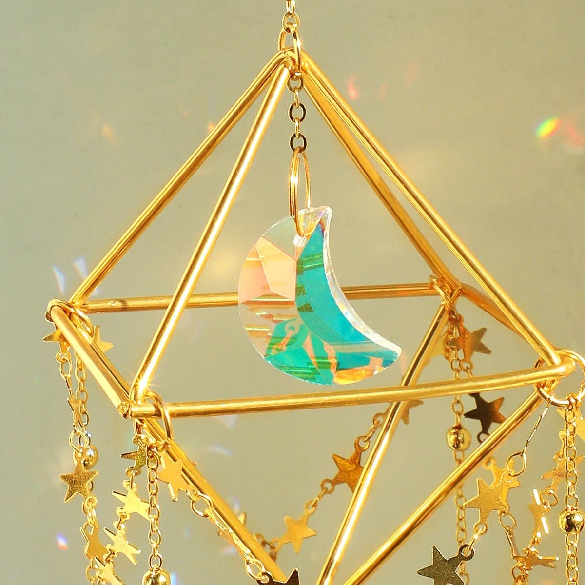 Hanging Sun Catcher Crystal - Hanging Crystal Suncatcher with Chain Rainbow Maker Crystal Prism for Home Decor