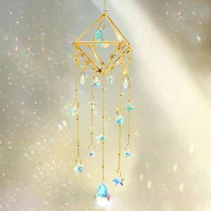 Hanging Sun Catcher Crystal - Hanging Crystal Suncatcher with Chain Rainbow Maker Crystal Prism for Home Decor
