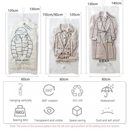 Hanging Vacuum  Bags - Organizer Vacuum Bag, Space Saving Clear Seal Compressed Bags