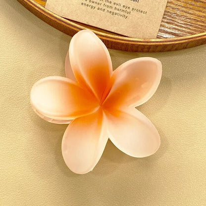 Hawaiian Flower Hair Clips for Women – Giant Floral Shark Clip in Vibrant Yellow, Perfect for Parties & Korean-Inspired Style