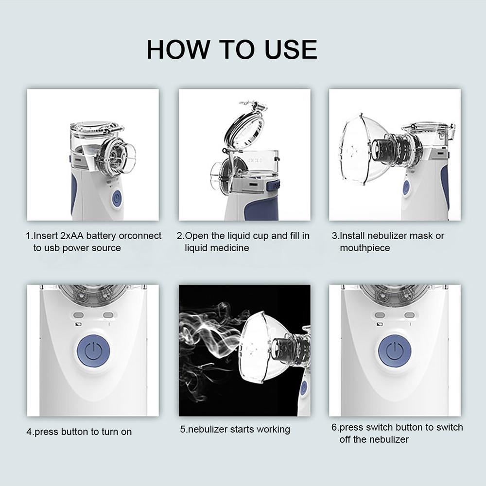 Portable Handheld Nebulizer - Alleviate Asthma & Respiratory Symptoms, Breathing Device to Strengthen Lungs