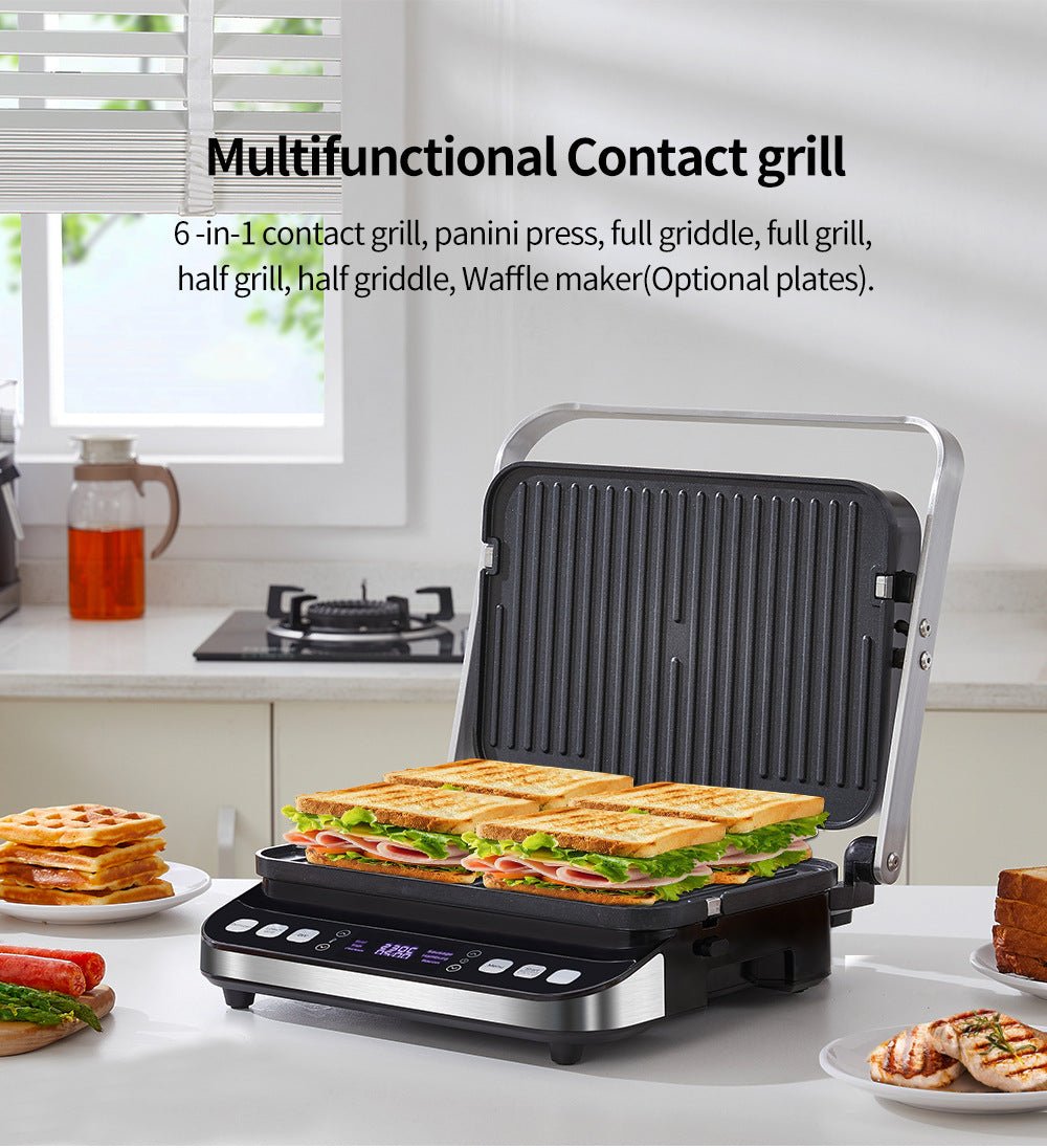 Smokeless Indoor Ceramic Electric Griddle - 6-in-1 Griller