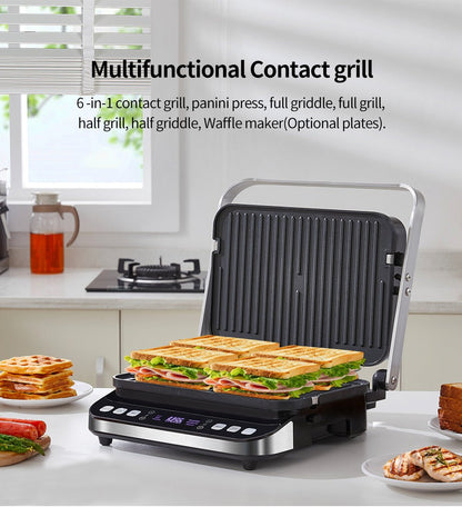 Smokeless Indoor Ceramic Electric Griddle - 6-in-1 Griller