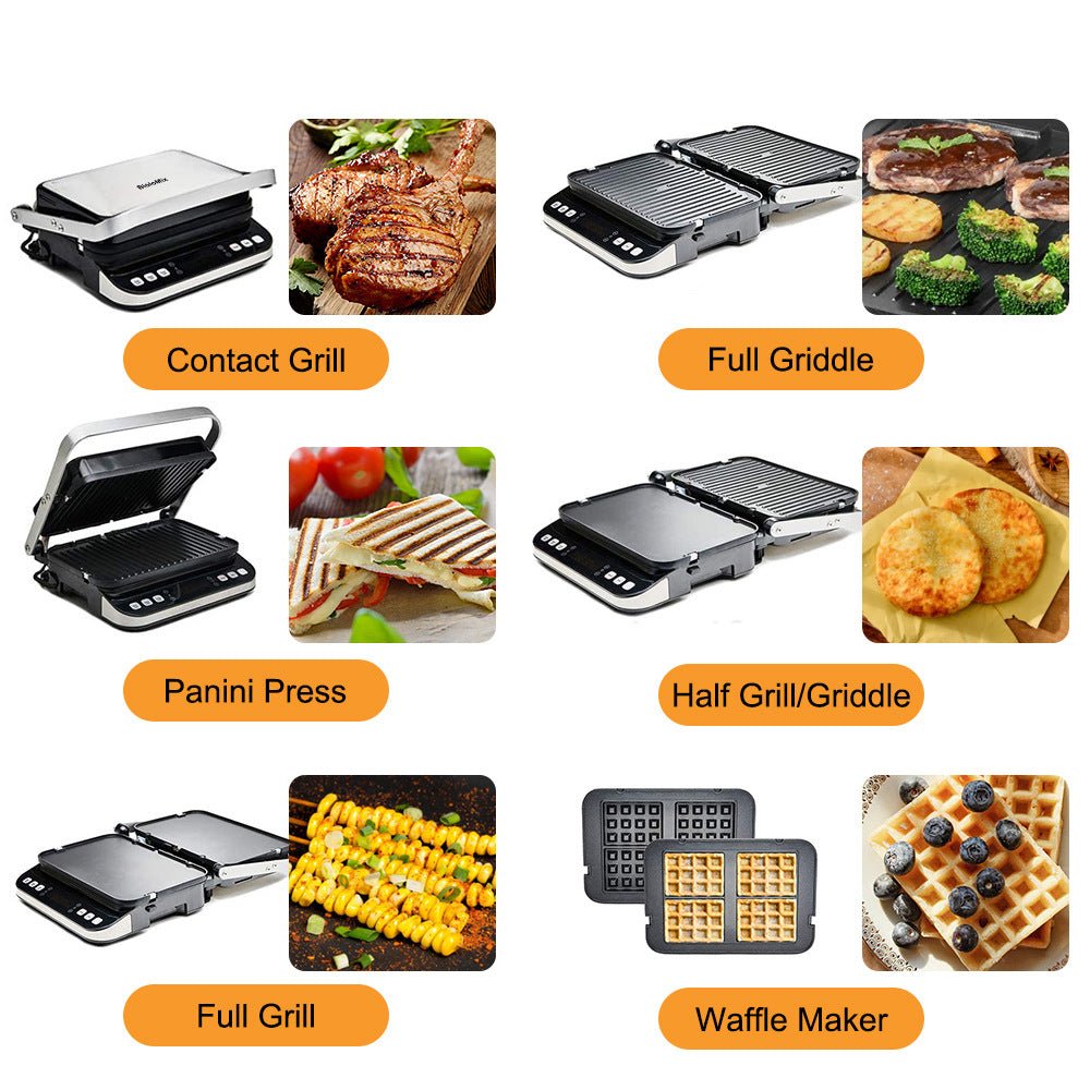 Smokeless Indoor Ceramic Electric Griddle - 6-in-1 Griller