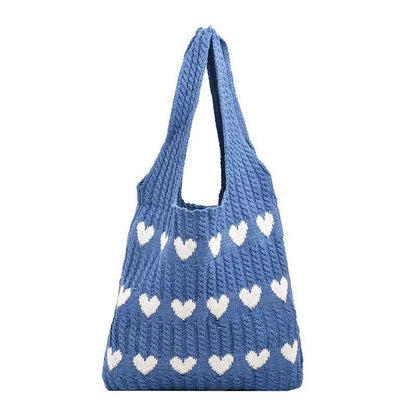 Heart Knitted Wool Shoulder Bag – Charming, Versatile & Perfect for Every Day