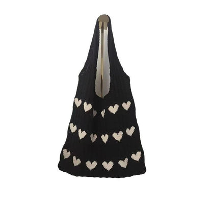 Heart Knitted Wool Shoulder Bag – Charming, Versatile & Perfect for Every Day