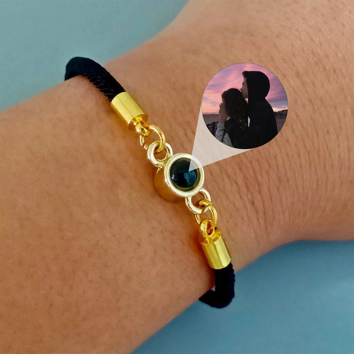 Heart Projection Ladies Bracelet - Personalized Photo Text Customized Collection Jewelry Perfect for Valentine's Day