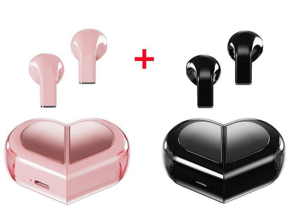 Heart-Shaped Bluetooth Earbuds – Wireless TWS Headphones for Women, Romantic In-Ear Gift for Couples this Valentine's Day