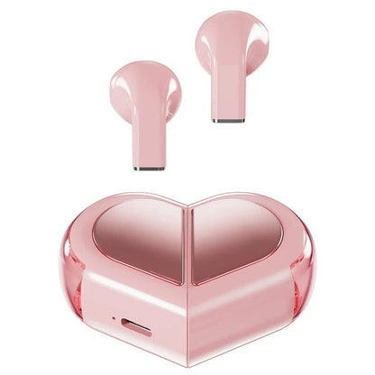 Heart-Shaped Bluetooth Earbuds – Wireless TWS Headphones for Women, Romantic In-Ear Gift for Couples this Valentine's Day