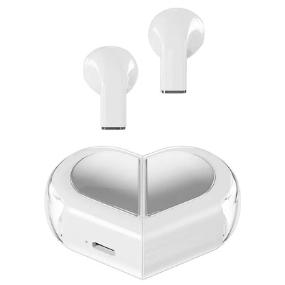 Heart-Shaped Bluetooth Earbuds – Wireless TWS Headphones for Women, Romantic In-Ear Gift for Couples this Valentine's Day