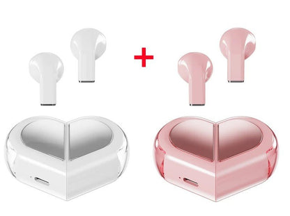 Heart-Shaped Bluetooth Earbuds – Wireless TWS Headphones for Women, Romantic In-Ear Gift for Couples this Valentine's Day