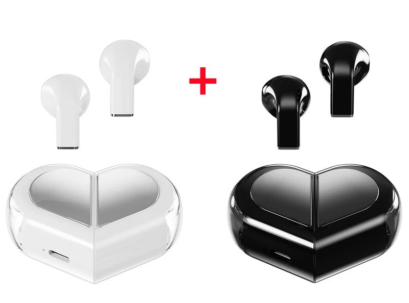 Heart-Shaped Bluetooth Earbuds – Wireless TWS Headphones for Women, Romantic In-Ear Gift for Couples this Valentine's Day