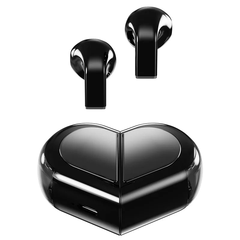 Heart-Shaped Bluetooth Earbuds – Wireless TWS Headphones for Women, Romantic In-Ear Gift for Couples this Valentine's Day