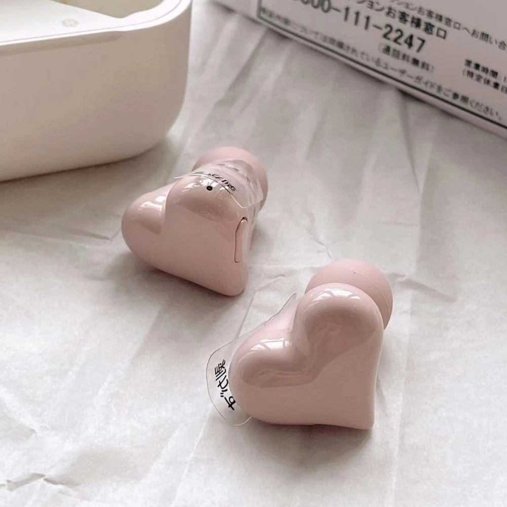 Heart Shaped Bluetooth Wireless Earbuds – Noise-Canceling, In-Ear Music Headset for Ultimate Sound