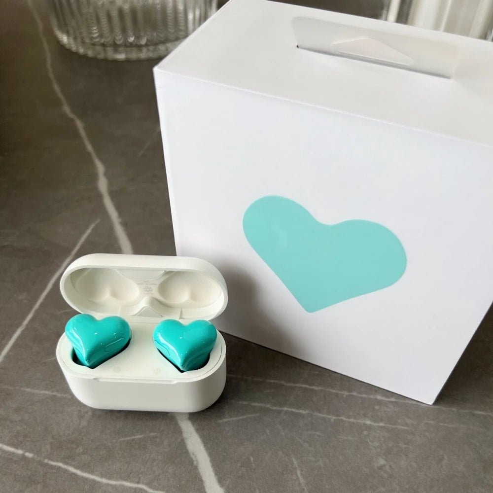 Heart Shaped Bluetooth Wireless Earbuds – Noise-Canceling, In-Ear Music Headset for Ultimate Sound