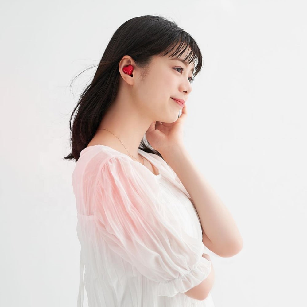 Heart Shaped Bluetooth Wireless Earbuds – Noise-Canceling, In-Ear Music Headset for Ultimate Sound