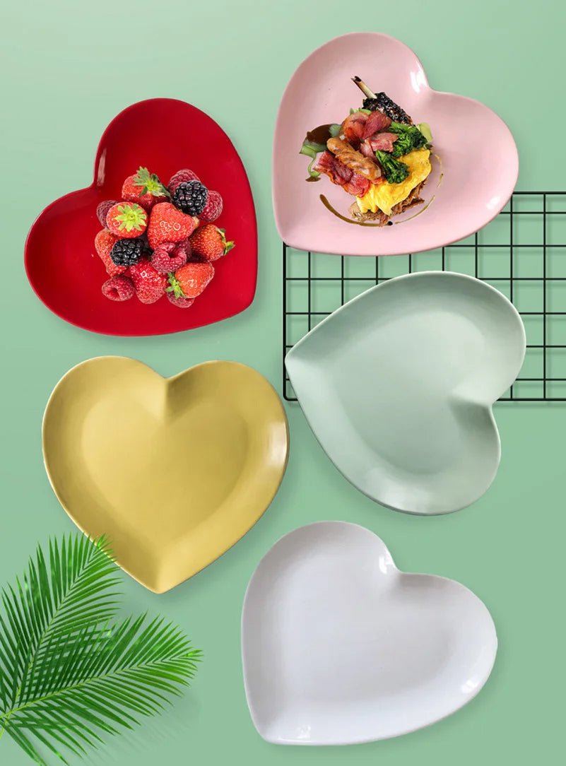 Heart Shaped Ceramic Plate – Food-Grade Tray for Desserts, Baked Dishes & Microwave Use
