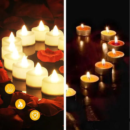 Heart Shaped LED Plastic Candles– 24 Flameless Candles for Valentine's Day, Weddings, Holidays & Cozy Nights
