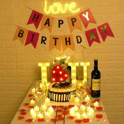 Heart Shaped LED Plastic Candles– 24 Flameless Candles for Valentine's Day, Weddings, Holidays & Cozy Nights