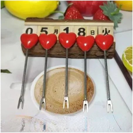Heart Shaped Stainless Steel Forks Set – Charming, Versatile Picks for Kids & Treats Perfect for Valentine's Day