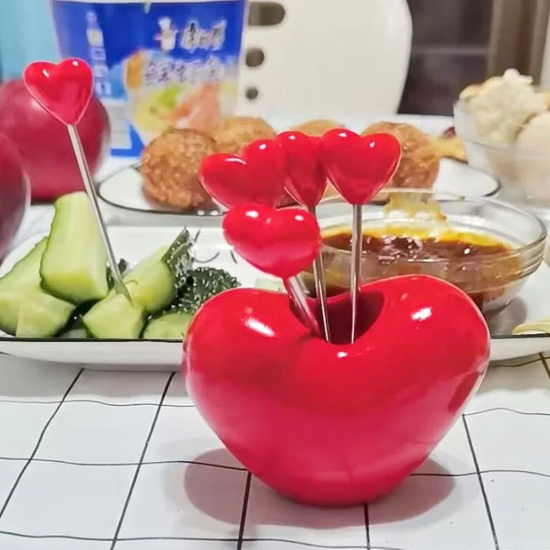 Heart Shaped Stainless Steel Forks Set – Charming, Versatile Picks for Kids & Treats Perfect for Valentine's Day