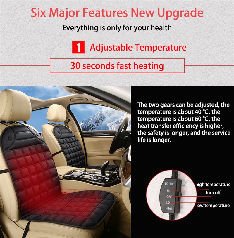 Heated Car Seat Cushion - Car Seat Warmer Cover