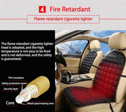 Heated Car Seat Cushion - Car Seat Warmer Cover