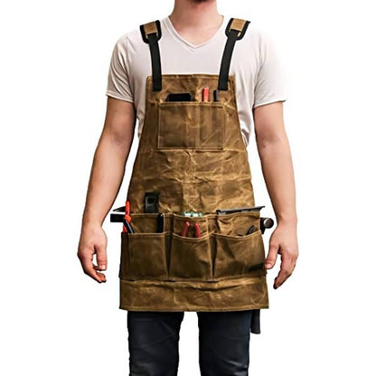 Heavy Duty Multi-Pocket Hardware Apron - Multifunctional Waterproof Apron