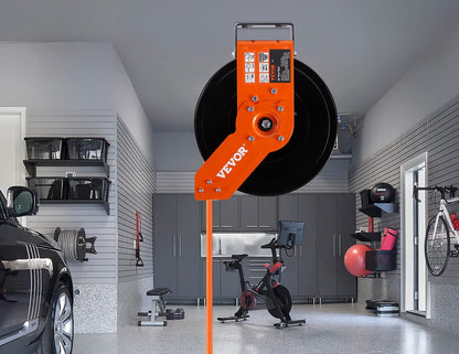 Heavy-Duty Retractable 50FT Air Hose Reel – Hybrid Compressor Hose with Wall Mount & Double Arm Stainless Steel Design