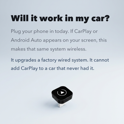 Wireless CarPlay & Android Auto Adapter – 2-in-1 Dongle That Turns Factory Wired CarPlay Into Wireless