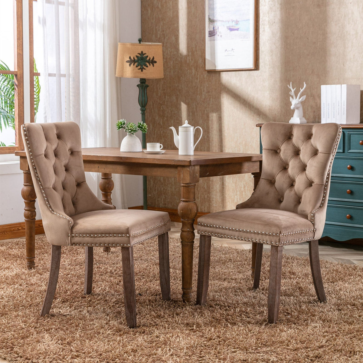 Elegant Velvet Tufted Dining Chairs – Luxury & Comfort for Your Home!