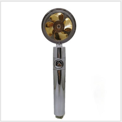 High Pressure Showerhead, Hand held with Fan, Built-in Filter, Turbo Propeller