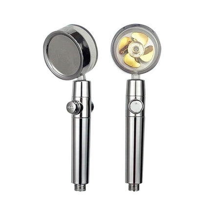 High Pressure Showerhead, Hand held with Fan, Built-in Filter, Turbo Propeller