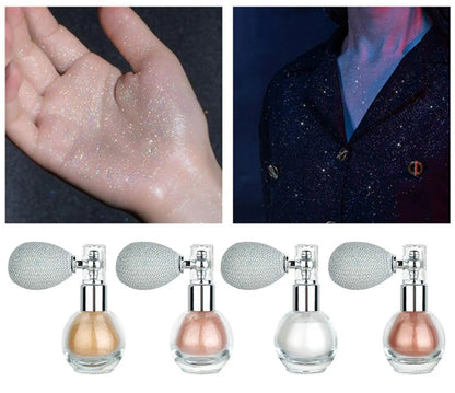 Highlighter Powder Spray – Glittering Shimmer Powder for a Sparkling Glow, Perfect for Makeup Accents and Rhinestone Decorations