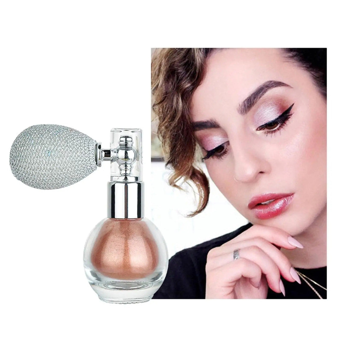 Highlighter Powder Spray – Glittering Shimmer Powder for a Sparkling Glow, Perfect for Makeup Accents and Rhinestone Decorations