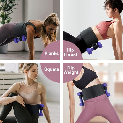 Hip Thrust Belt - Squat Belt Adjustable Barbell Pad Easy to Use with Dumbbells, Kettlebells, or Plates