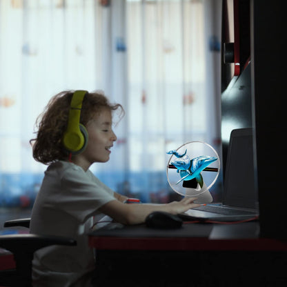 Hologram Desktop Fan Projector – 3D  LED Display for Mesmerizing Videos & Images, Perfect for Shops, Bars, Parties, and Advertising