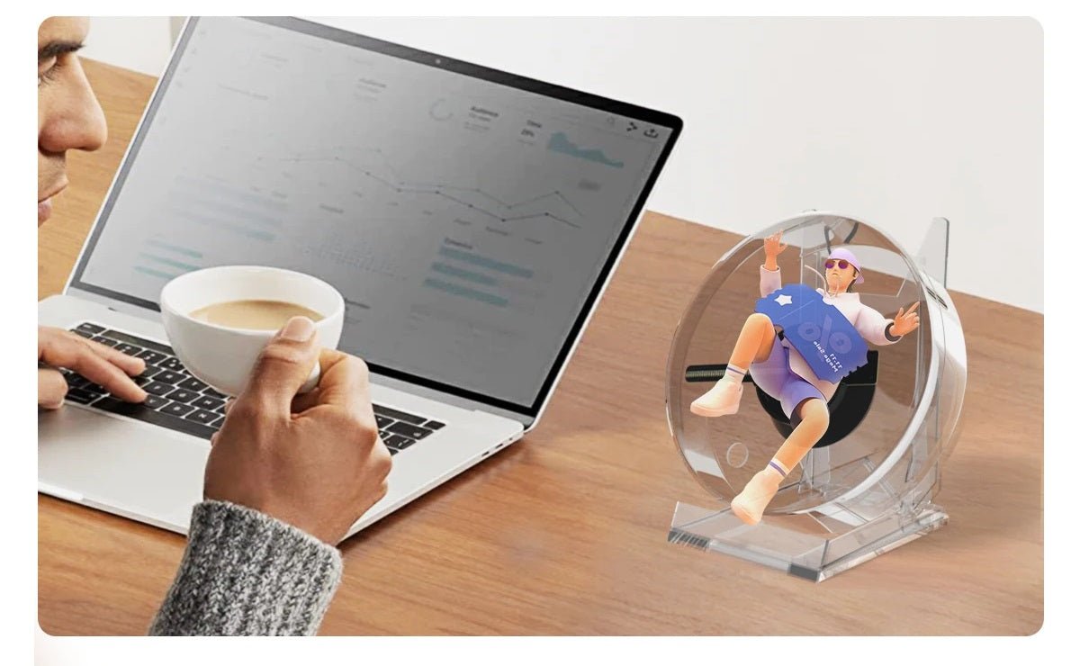 Hologram Desktop Fan Projector – 3D  LED Display for Mesmerizing Videos & Images, Perfect for Shops, Bars, Parties, and Advertising