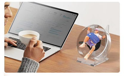 Hologram Desktop Fan Projector – 3D  LED Display for Mesmerizing Videos & Images, Perfect for Shops, Bars, Parties, and Advertising