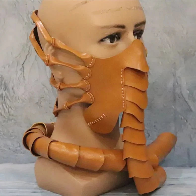 Horror Rubber Scary Half Face Bug Mask - Halloween Alien Face Hugger Costume Scorpion Mask Party Cosplay Props