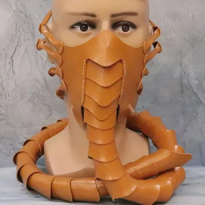 Horror Rubber Scary Half Face Bug Mask - Halloween Alien Face Hugger Costume Scorpion Mask Party Cosplay Props