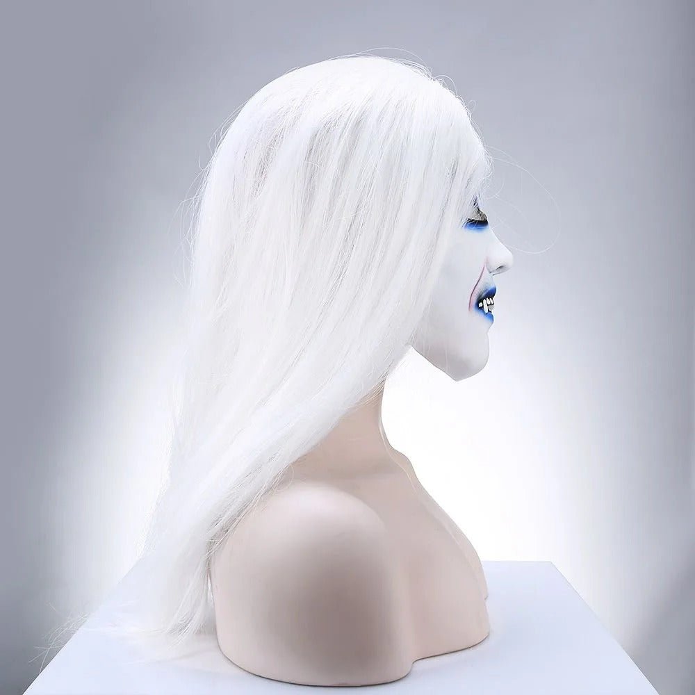 Horror White Witch Ghost Latex Mask - Realistic Latex Design
