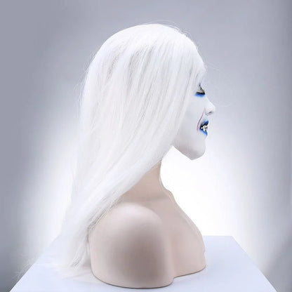 Horror White Witch Ghost Latex Mask - Realistic Latex Design