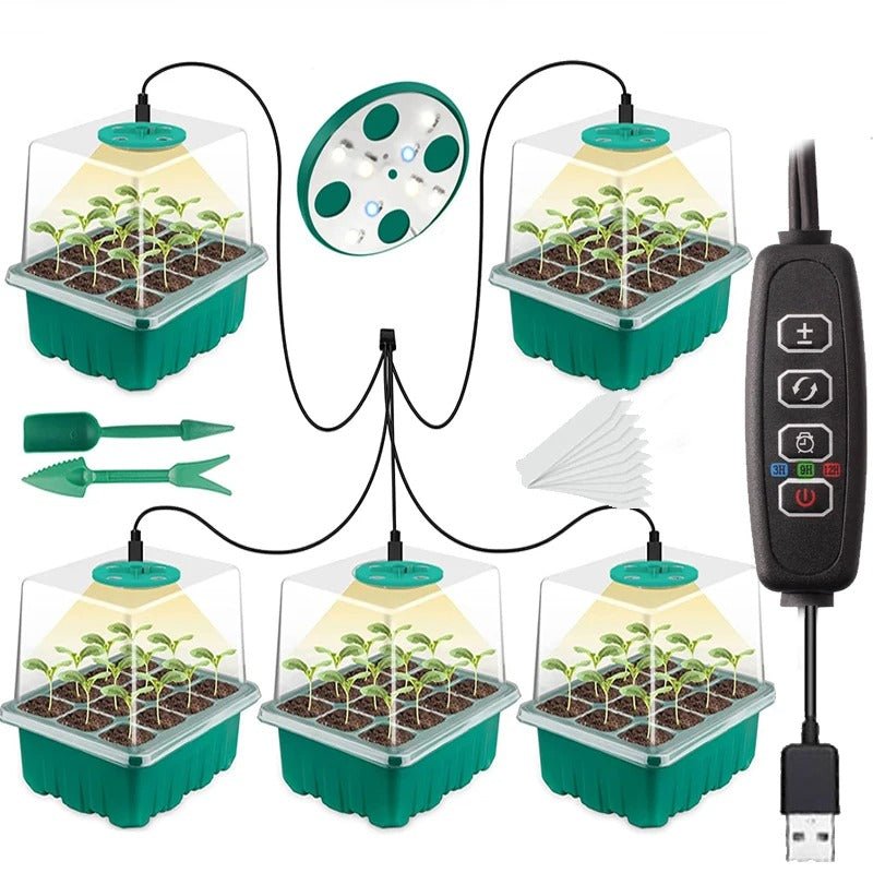 Household New Nursery Pot With Lamp - Plant Seed Starter Tray with Grow Light