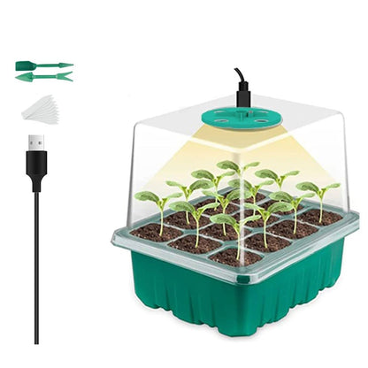 Household New Nursery Pot With Lamp - Plant Seed Starter Tray with Grow Light