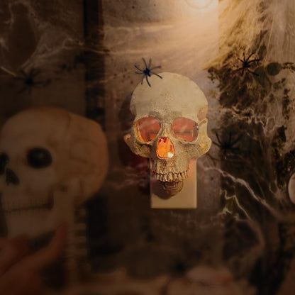Human Skull Light - Gothic Skeleton Skull Plug Into Wall Night Light