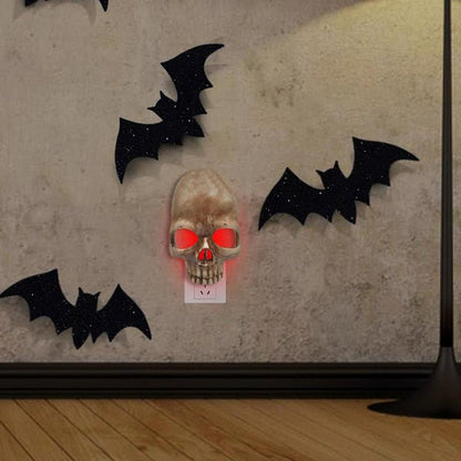Human Skull Light - Gothic Skeleton Skull Plug Into Wall Night Light