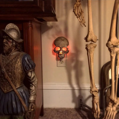 Human Skull Light - Gothic Skeleton Skull Plug Into Wall Night Light