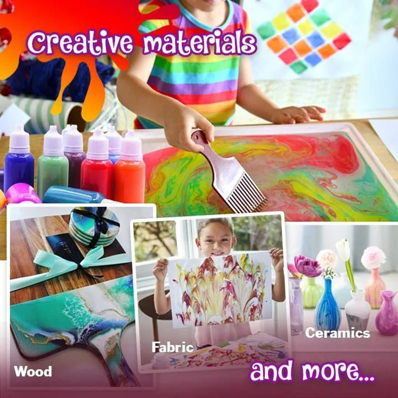 Hydro Dipping Water Transfer Painting Set - Art Toys Magic Water Marbling Handmade Paint